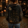 thumbnail image 4 of Hoodies for Women Vintage Witchy Halloween Graphic Pullover Sweatshirt Long Sleeve Drawstring Hoodie Loose Casual Fall Holiday Top Gray S, 4 of 4