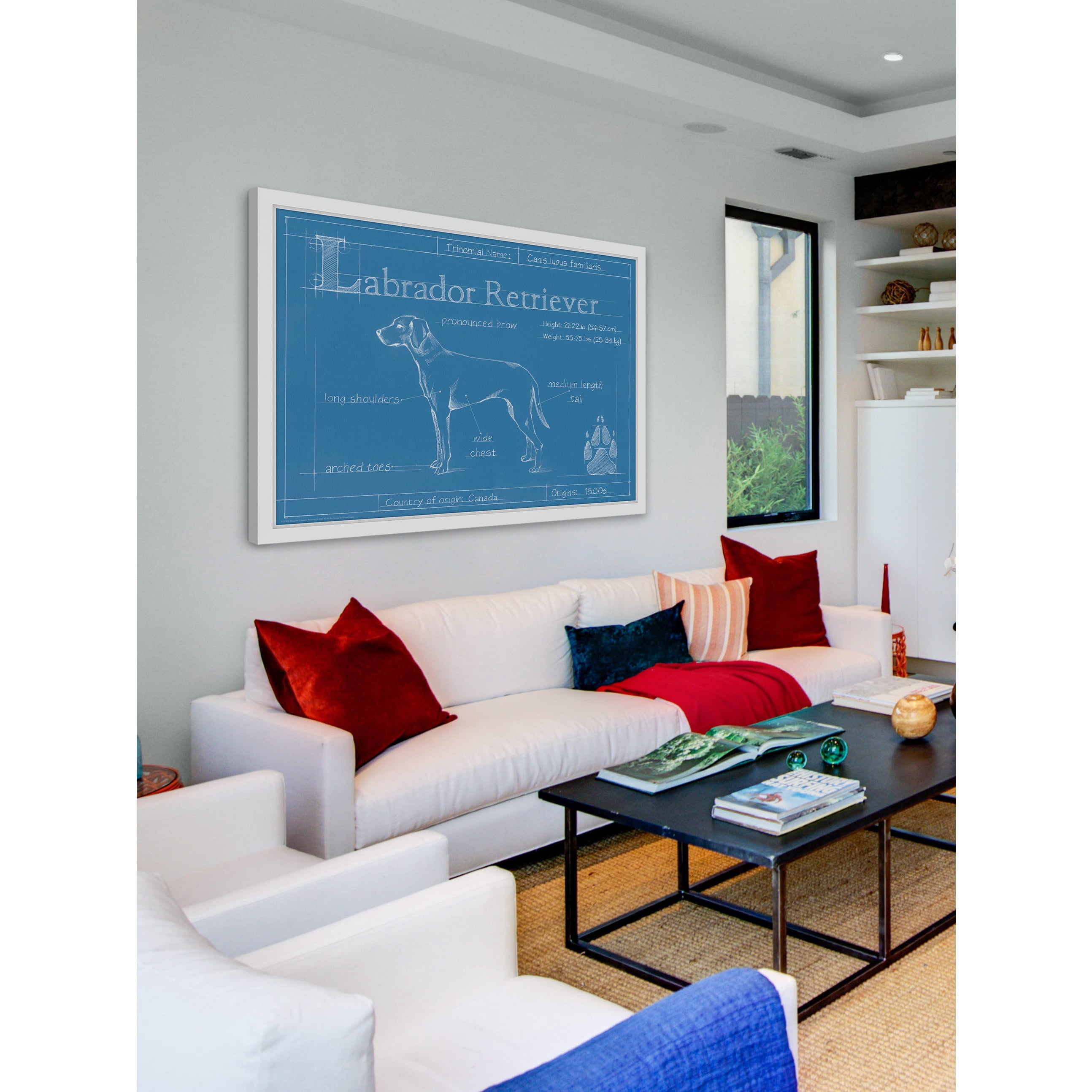 Marmont Hill "Blueprint Labrador Retriever" Framed Painting Print