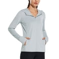 thumbnail image 2 of BALEAF Women's UV UPF 50+ Long Sleeve Sun Shirts Hoodie Jackets Thumb Hole Quick Dry Athletic Outdoor Hiking Gray XXXL, 2 of 6