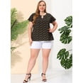 thumbnail image 3 of Blusa floral atemporal Agnes Orinda manga acampanada Narannegro 3XL, 3 of 5