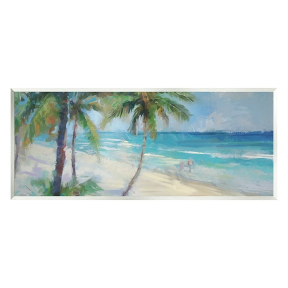 Stupell Industries Tropical Sea Waves Scene Landscape Painting Unframed Art Print Wall Art, 17 x 7