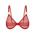 thumbnail image 4 of Sujetador de malla de rejilla para mujer, Tops con tirantes ajustables, sostén transparente, lencería, sujetador con transparencias, ropa interior, 4 of 5