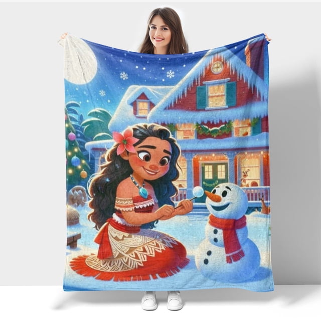 Manta navideña de Moana, decoración navideña para el hogar, mantas mullidas, cálidas y acogedoras para ropa de cama de invierno, sofá y regalo, 40 x 60 pulgadas