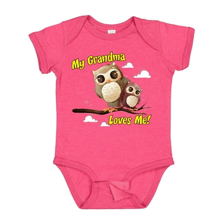 

Inktastic My Grandma Loves Me Owl Gift Baby Boy or Baby Girl Bodysuit
