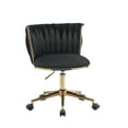 thumbnail image 4 of Sesslife Home Office Chair, Comfy Padded Seat Swivel Desk Chair, Upholstered Velvet Computer Chair with Castors for Small Place, Adjustable Vanity Chair for Office Bedroom Dressing Room, Black, 4 of 12