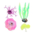 thumbnail image 3 of Plantas de silicona para peceras, 4 piezas de adornos brillantes para acuarios, plantas brillantes para peceras, decoraciones para peceras de simulación, los mejores materiales, 3 of 8