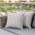 thumbnail image 5 of 2 Pack Outdoor Waterproof Throw Pillow Covers,Bohemian Stripes Sage Green Decorative Square Pillow Case Patio Pillowcases for Chair Couch Sofa 16x16in, 5 of 9