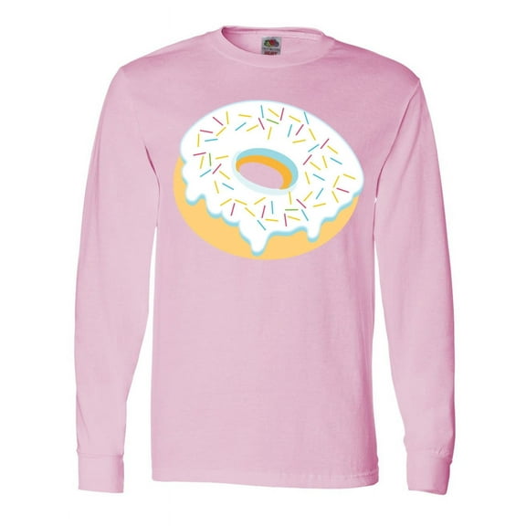 Inktastic White Donut with Sprinkles Long Sleeve T-Shirt