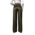 thumbnail image 4 of RUTAYY Women's Pants High Waist Solid Color Satin Palazzo Bottoms Loose Fit Everyday Casual Wear Chic Travel Trousers, 4 of 9