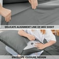 thumbnail image 6 of Deconovo Twin-XL Deep Pocket Sheet Set, Fitted Sheet Flat Sheet & Pillowcase, Dark Gray, 6 of 8