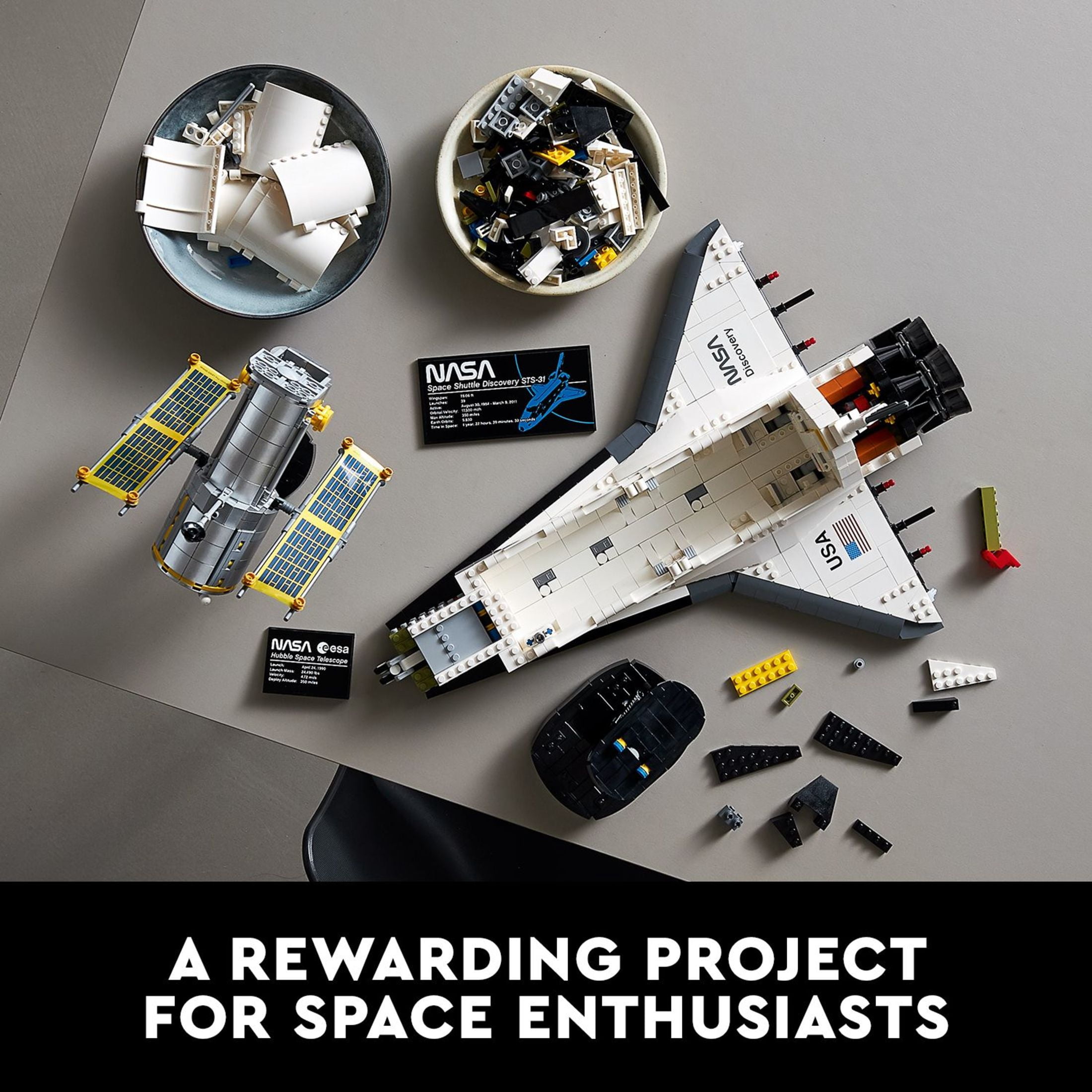 LEGO Icons NASA Space Shuttle Discovery Building Sets for Adults - Model Kits for Bookshelf or Office Decor, Ages 18+ Years - Gifts for Men & Women - 10283
