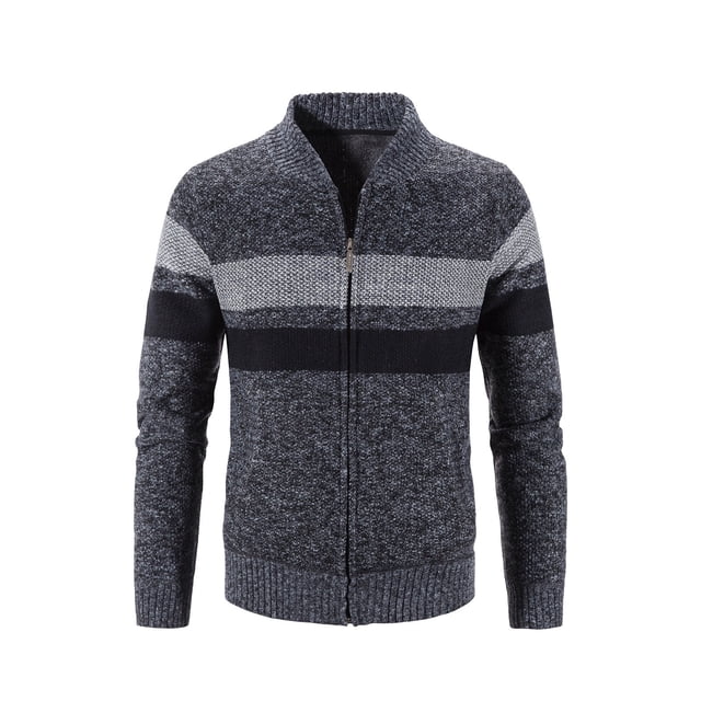 EGNMCR Chandail Tricoté à Manches Longues avec Col Roulé et Fermeture Éclair pour Hommes, Cadeaux pour Femmes