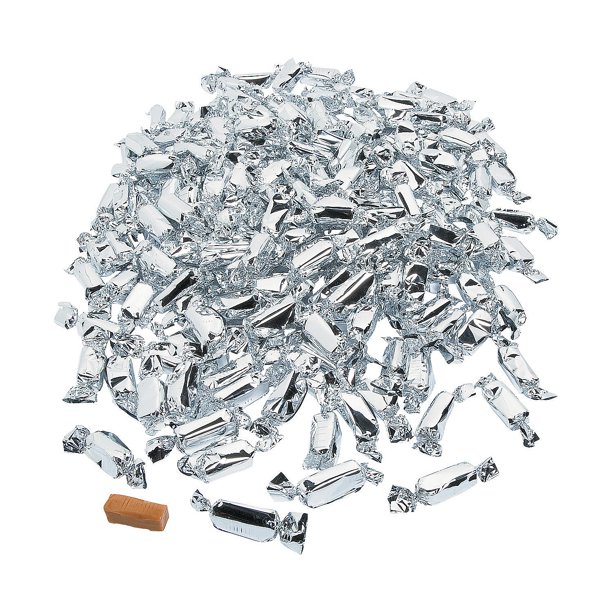 Silver Foil Wrapped Caramels (2Lbs) Edibles 189 Pieces Walmart