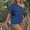 Blue, variant on Harpily Womens T-Shirts Y2K Style Asymmetric Neckline Off Shoulder Short Sleeve Casual Basic Short Sleeve T-Shirt