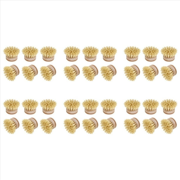 Cepillo para Lavar, Cepillo para Platos, 36 Cabezales de Repuesto, Cepillo para Platos de Limpieza de Madera, Cocina Recargable,