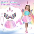 thumbnail image 2 of Conjunto de ropa de vestir con unicornio y princesa de flores para niñas, 2 of 7