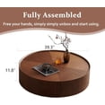 thumbnail image 2 of GUCOGUKA 39.3" Round Wood Coffee Table with Storage Drawers, Solid Wood Veneer Mid-Century Modern Fully Assembled for Living Room Office, Walnut, 2 of 17