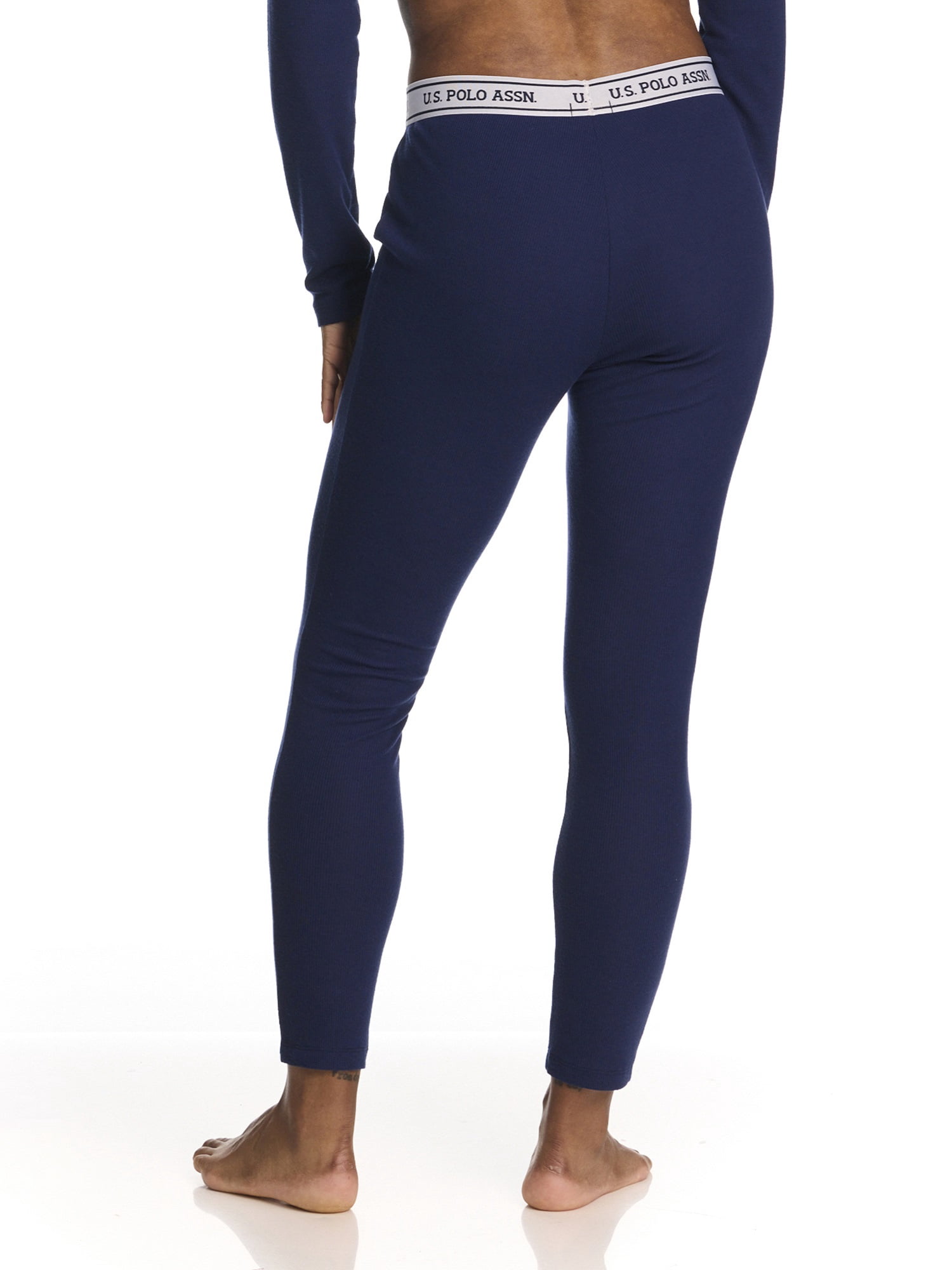 U.S. Polo Assn. Women's Ribbed Henley Long Underwear Thermal Set, 2-Piece Set, Sizes S-3X