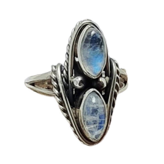 925 Sterling Silver Ring For Womens, Moonstone Ring Gemstone Unique Handcrafted Ring For Her