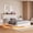 FULL Off-white, variant on Full-Size Floating Bed Frame with LED Lights and USB Charging Station Modern Upholstered Platform Bed with Headboard Solid Wood Slats Support No Box Spring Easy Assembly Noise-Free White Color