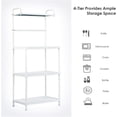 thumbnail image 6 of PetFurnishn 4-Tier Kitchen Microwave Storage Rack Oven Stand Strong Mesh Wire Metal Shelves Free Standing Bakers Rack Shelving Utility Unit, 23.5" Lx13.5 Wx53.5 H (White), 6 of 9