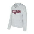 thumbnail image 3 of Men's Concepts Sport  White/Gray Texas A&M Aggies French Terry Striped V-Neck Pullover Hoodie, 3 of 4