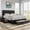 Black, variant on VECELO Upholstered Bed with Storage-1 Drawer, Purple Bed Frame Twin Platform Bed with Faux Leather Tufted Headboard