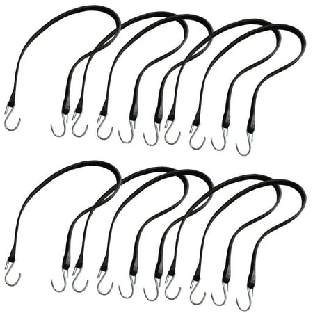 

(10) Heavy Duty Bungee Strap Cord S-hooks 31 Long Tie Down Natural Rubber