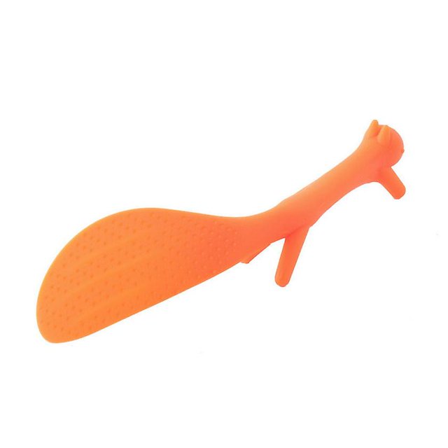 Cuchara de pie con forma de ardilla bonita, cuchara de arroz antiadherente, arrocera de moda, cuchara, pala, herramienta creativa de cocina para el hogar (1 pieza, naranja) ShuxiuWang 8390605503146