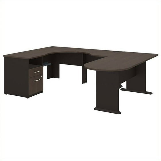 Bush Business Series A U Corner Desk And Storage In Sienna Walnut
