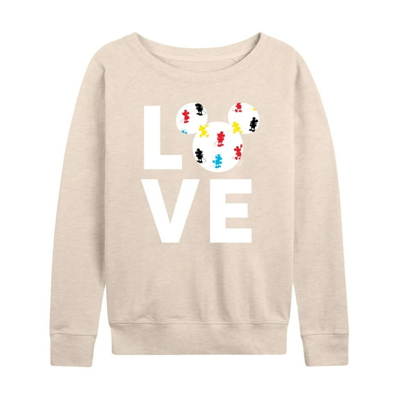 Mickey & Friends - Mickey Love Fill - Women's Lightweight French Terry Long Sleeve Shirt