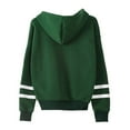 thumbnail image 2 of MRULIC sweatshirt for women Womens Long Sleeve Stripe Hoodie Sweatshirt Jumper Hooded Pullover Tops Blouse Women's Hoodies Sweatshirts Green + S, 2 of 5