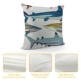 thumbnail image 4 of Qinduosi Shark Throw Pillow Cushion Cover, Types of Cow Mammals Species Natural Nautical Graphic, Decorative Square Accent Pillow Case White, 4 of 5