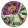 thumbnail image 1 of Designart 'Vintage Flowers IV' Large Cottage Wall Clock, 1 of 5