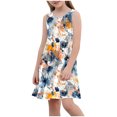thumbnail image 7 of AUNVITO Girls Allover Print Round Neck Sleeveless Dress with Pockets Casual Summer Fashion, 7 of 7