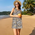 thumbnail image 3 of Vsdgher Robes d'Été à Imprimé Zèbre pour Femmes Robe de Plage Décontractée Col en U Sans Manches Robe d'Été Ample avec Poche, 3 of 7