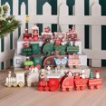 thumbnail image 3 of Tren de madera con adornos navideños para niños, Decoración de mesa de fiesta, regalo de Navidad, Año Nuevo, 2025, 3 of 5