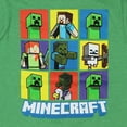 thumbnail image 2 of Minecraft Boys' Paneled Characters Steve Creeper Alex Tee T-Shirt Crewneck, 2 of 3