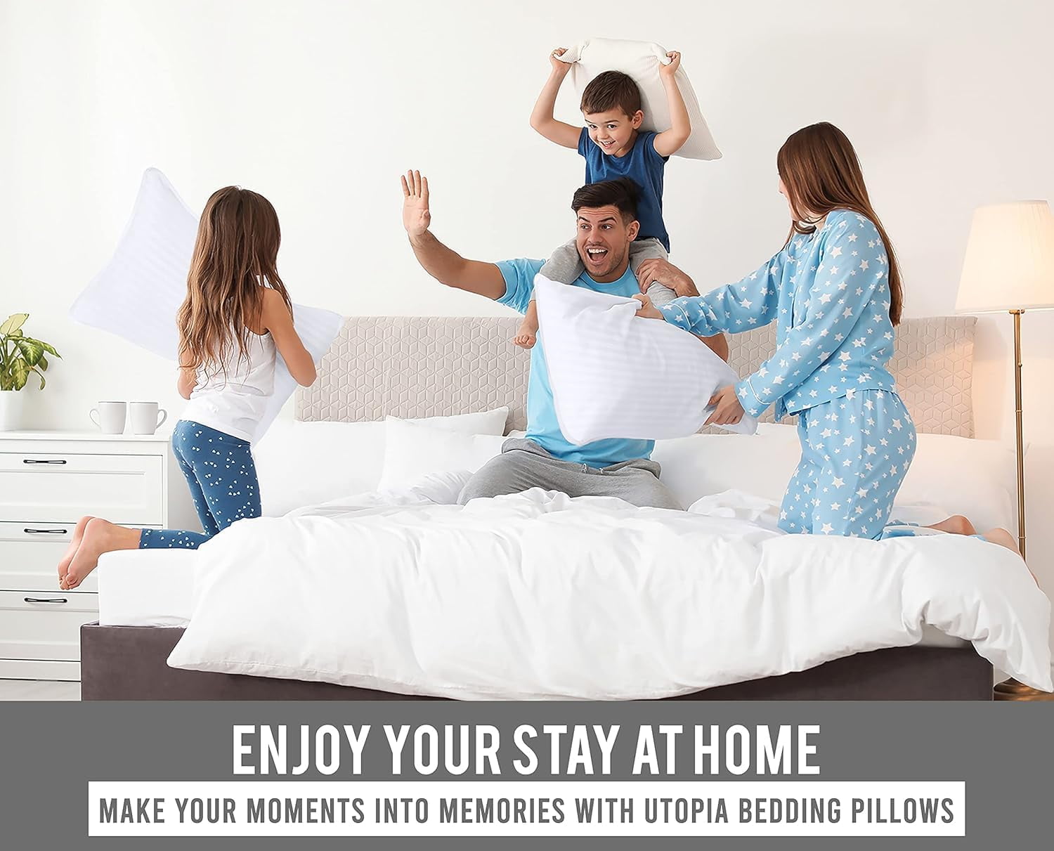 Utopia Bedding Bed Pillows for Sleeping Standard/Queen Size (White), Set of 4, Cooling Hotel Quality, for Back, Stomach or Side Sleepers