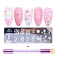 thumbnail image 1 of Flmtop 1Set Nail Stamping Plate Exquisite Pattern Shiny Effect DIY Nail Transfer Print Template for Makeup, 1 of 10