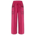 thumbnail image 4 of TTUHYWXI Womens Barrel Sweatpants High Waisted Wide Leg Pants Drawstring Athletic Baggy Pants Lounge Sweats (Hot Pink, L), 4 of 5