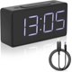 thumbnail image 1 of KAIYANG Despertador digital con adaptador, dormitorio, mesita de noche - negro, 1 of 5