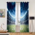 thumbnail image 2 of Kitchen Curtains 84 Inch Length 2 Panels, Rugby Grommets Window Treatment Curtain, Modern Sport Blue Green Landscape Thermal Curtains Drapes for Living Room/Bathroom, 2 of 9