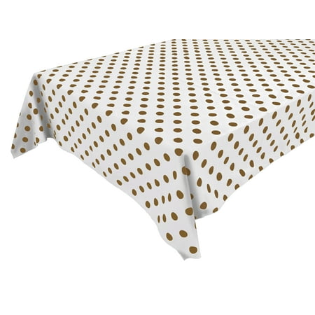 

Cotton Tablecloth Polka Dots Print / Brown Dots on White