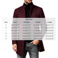 thumbnail image 4 of Men's Pea Coat Slim Fits Winter Trench Overcoat,Stand Collar Button Front Outerwear with Pocket,Dress Jacket For Business Office Casual Warm Wear,Red,M, 4 of 4
