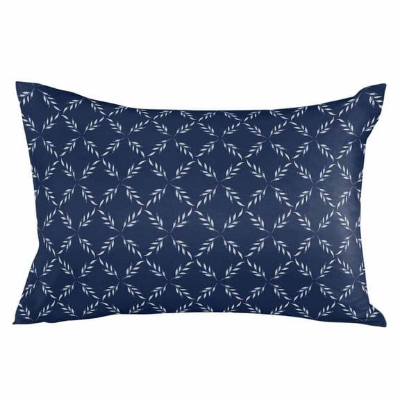 Navy Blue Throw Pillow Cover 24 x 36 Inch Decorative Pillow Cover Geometric Leaf Diamond Plaid Abstract Check Lumbar Pillowcase Seasonal Rectangle Cushion Case for Couch Sofa Bed Living Room