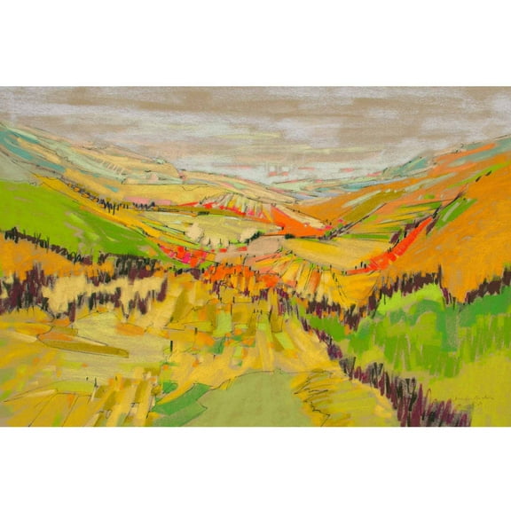 "Patchwork Hills VII" Painting Print on Wrapped Canvas