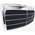 thumbnail image 3 of Grille Assembly Compatible With 1987-1989 Mercedes Benz 260E 1988-1993 300CE Chrome Shell with Gray Insert, 3 of 3