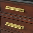 thumbnail image 6 of Goo-Ki 7.6" Hole Centers Brushed Gold Cabinet Drawer Pulls with Backplate Spacer, 4 Pack Cabinet Bar Pull Handles Zinc Alloy Kitchen Hardware for Cupboard, 6 of 7