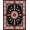 Black, Pattern 12, variant on ODIKA 4'x6' Machine Washable Non-Slip Area Rug, Dynasty Medallion Ornate Floral Vine Heritage Art High Traffic Rug, Red, 665708
